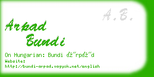 arpad bundi business card